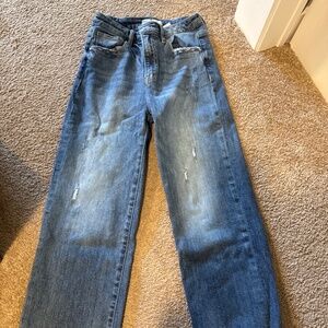 Risen wide leg jeans